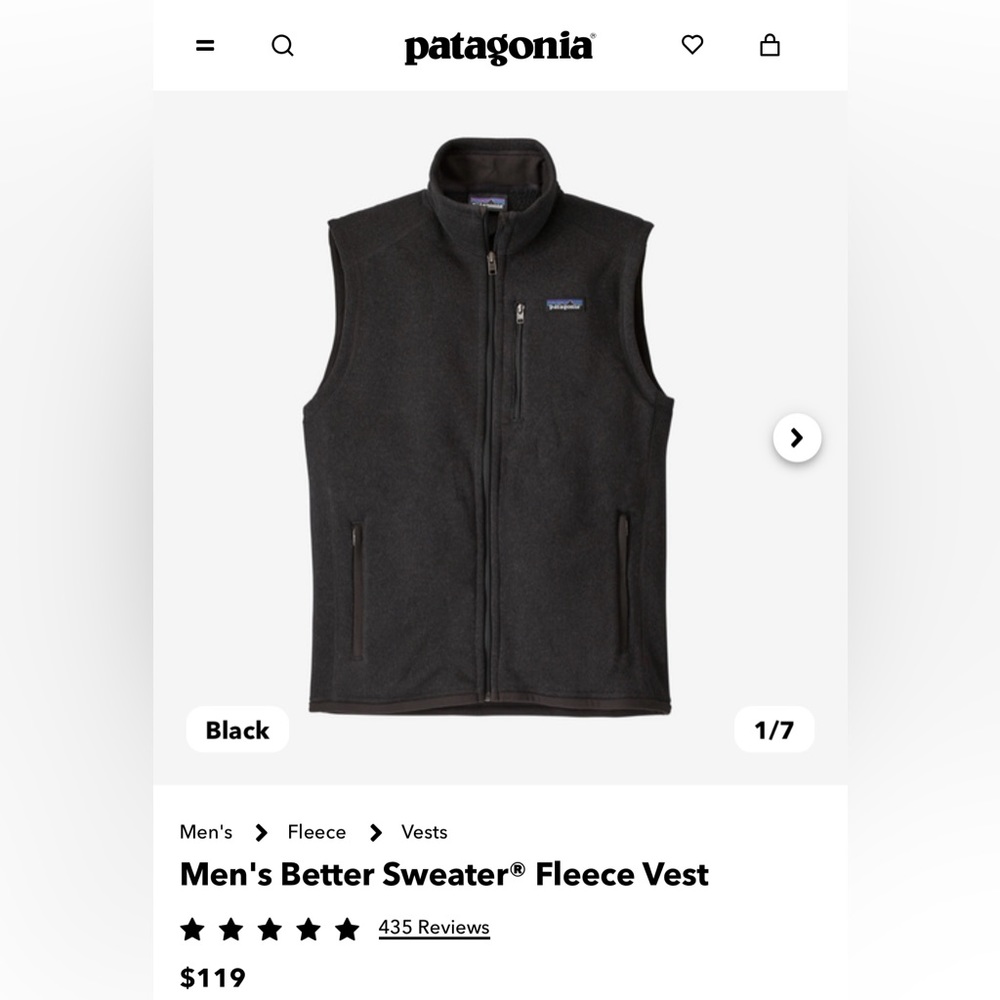 Patagonia Vest Mens Medium